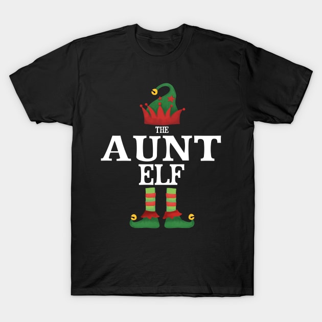 Auntie Aunt Elf Matching Family Group Christmas Party Pajamas T-Shirt by uglygiftideas